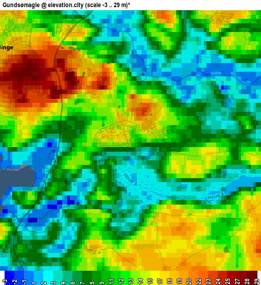 Gundsømagle elevation map