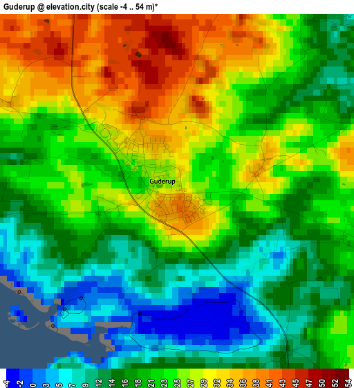 Guderup elevation map