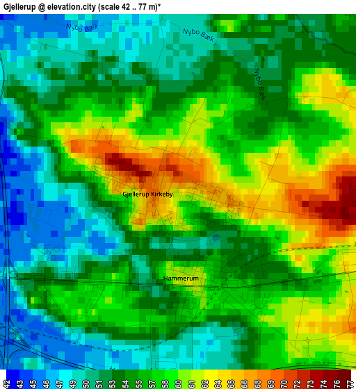 Gjellerup elevation map