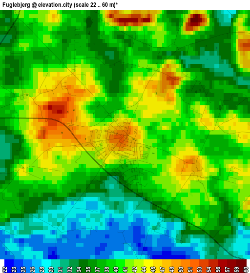 Fuglebjerg elevation map