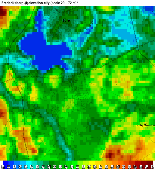 Frederiksberg elevation map