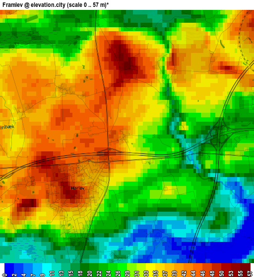 Framlev elevation map