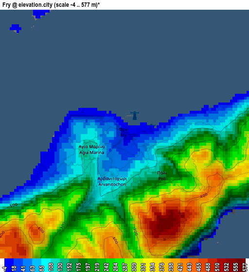 Fry elevation map