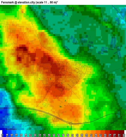 Fensmark elevation map