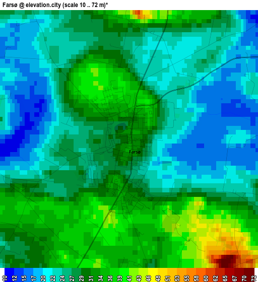 Farsø elevation map