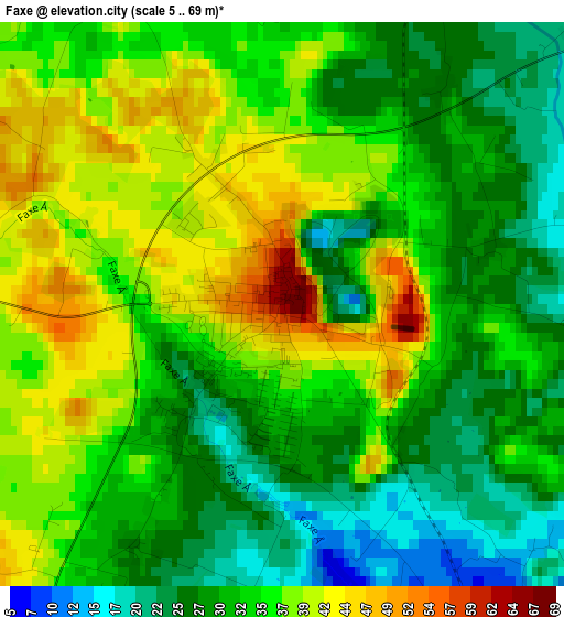 Faxe elevation map