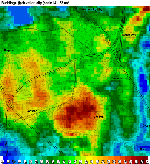 Buddinge elevation map
