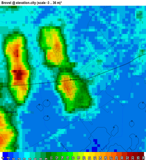 Brovst elevation map