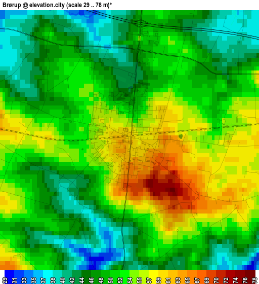 Brørup elevation map