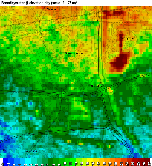 Brøndbyvester elevation map