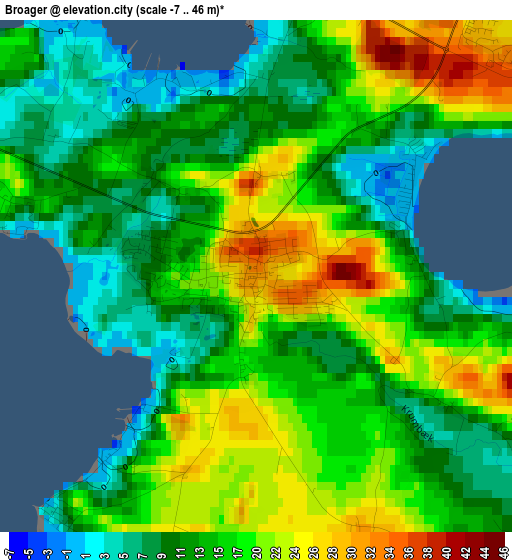 Broager elevation map