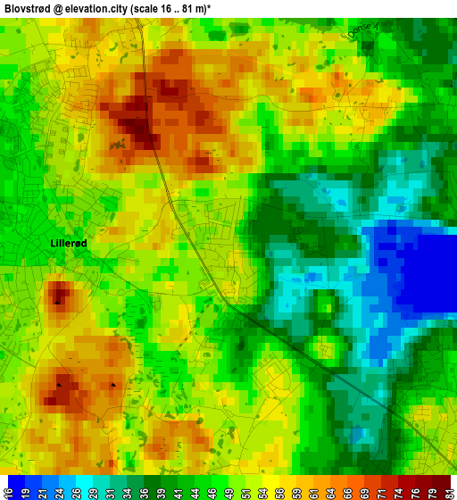 Blovstrød elevation map