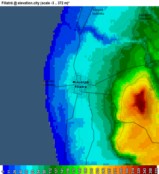 Filiatrá elevation map