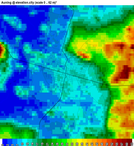 Auning elevation map