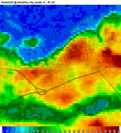 Assentoft elevation map