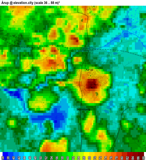 Årup elevation map