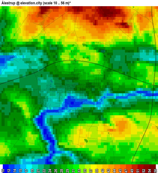 Ålestrup elevation map