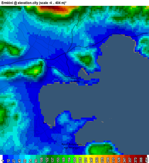 Ermióni elevation map