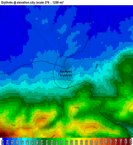 Erythrés elevation map