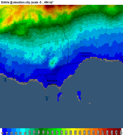 Erétria elevation map