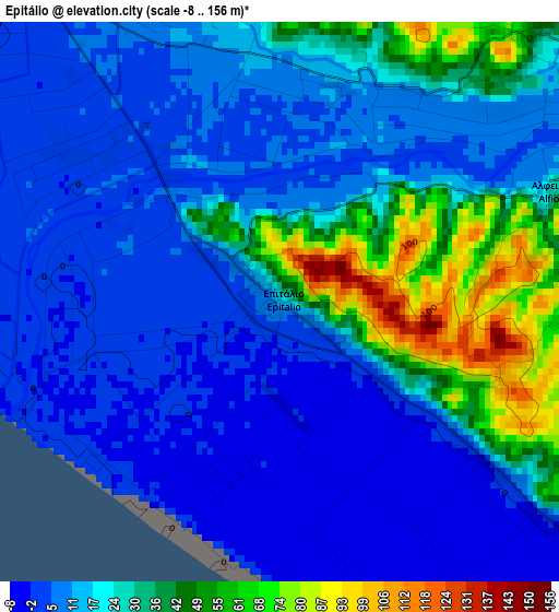 Epitálio elevation map