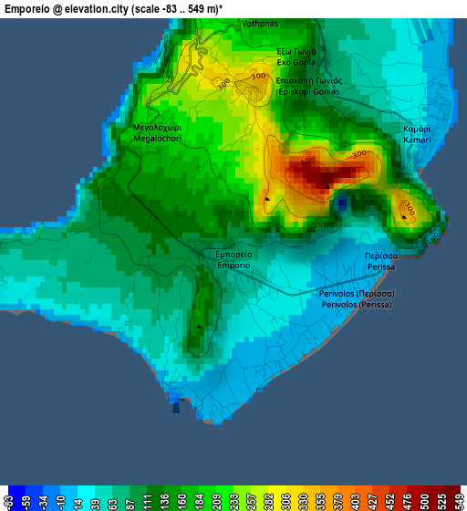 Emporeío elevation map