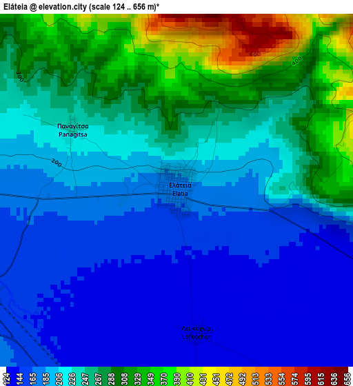 Eláteia elevation map