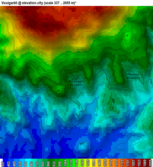 Voulgaréli elevation map