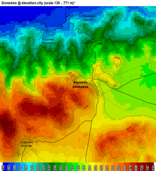 Domokós elevation map