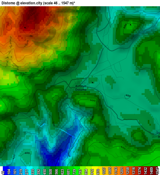 Dístomo elevation map