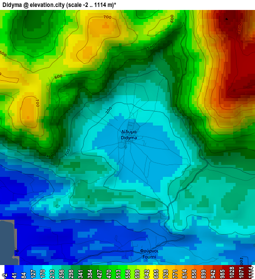 Dídyma elevation map