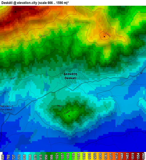 Deskáti elevation map