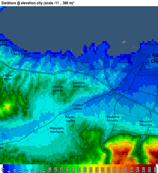 Darátsos elevation map