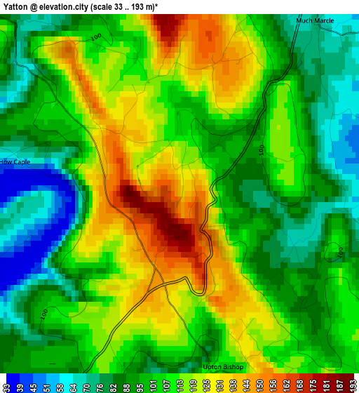 Yatton elevation map