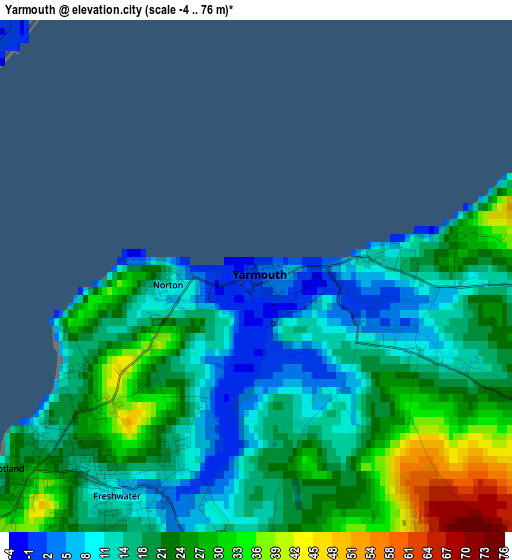 Yarmouth elevation map