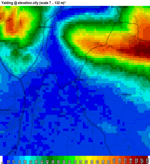 Yalding elevation map