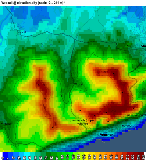 Wroxall elevation map