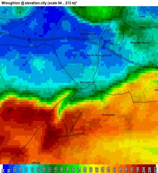 Wroughton elevation map