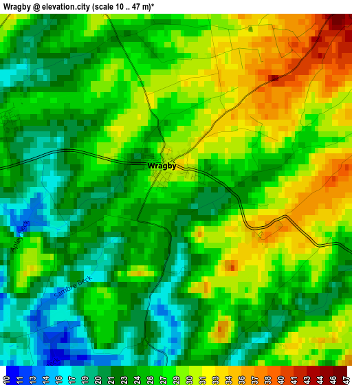 Wragby elevation map