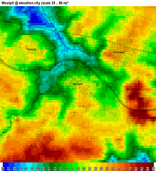 Woolpit elevation map