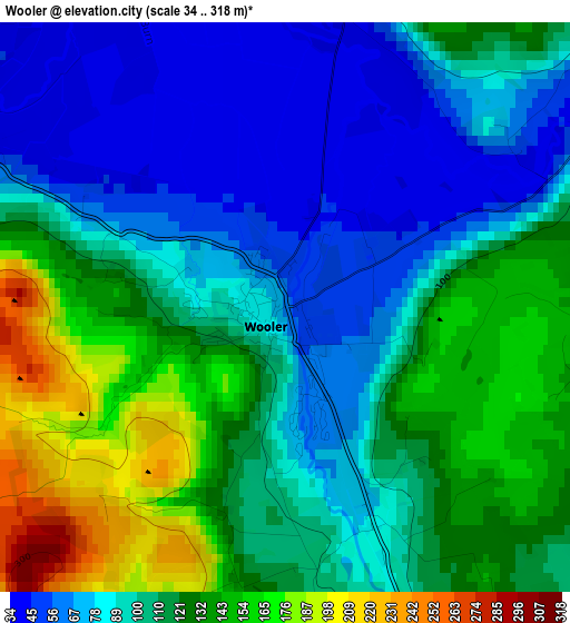 Wooler elevation map