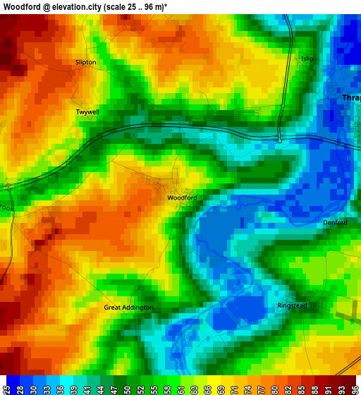 Woodford elevation map