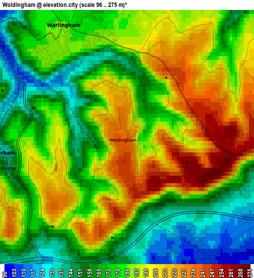 Woldingham elevation map