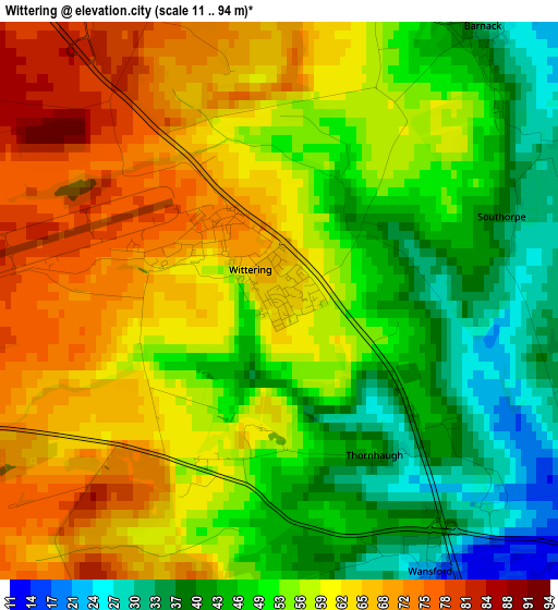 Wittering elevation map