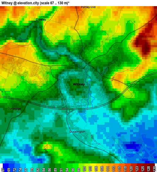 Witney elevation map