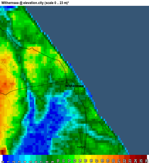 Withernsea elevation map