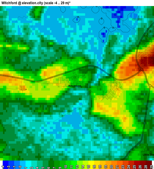 Witchford elevation map