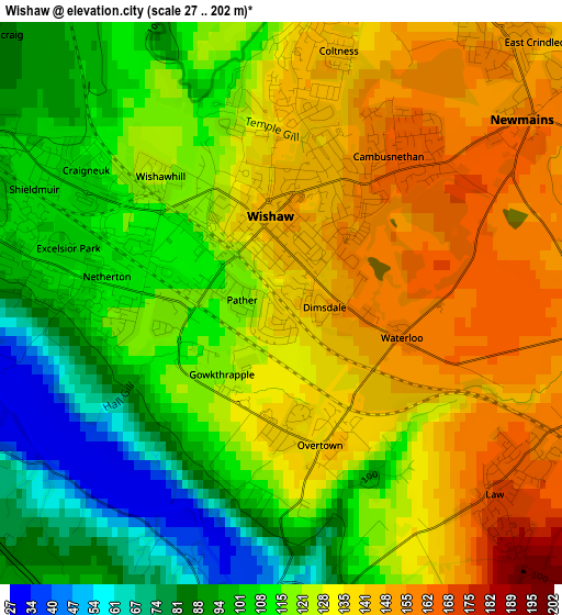 Wishaw elevation map