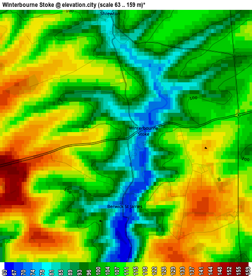 Winterbourne Stoke elevation map