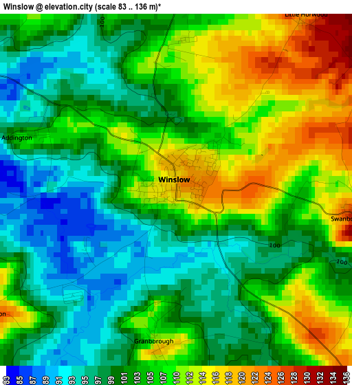 Winslow elevation map